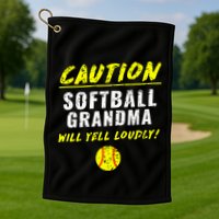 Fastpitch Softball Grandma Funny Golf Towel