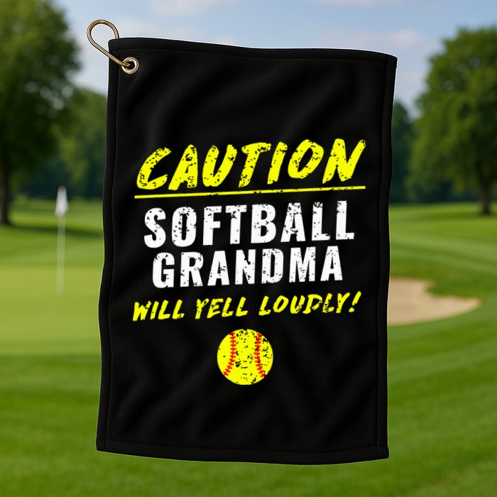 Fastpitch Softball Grandma Funny Golf Towel