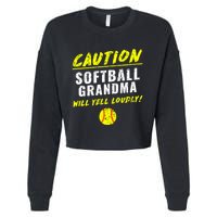 Fastpitch Softball Grandma Funny Cropped Pullover Crew