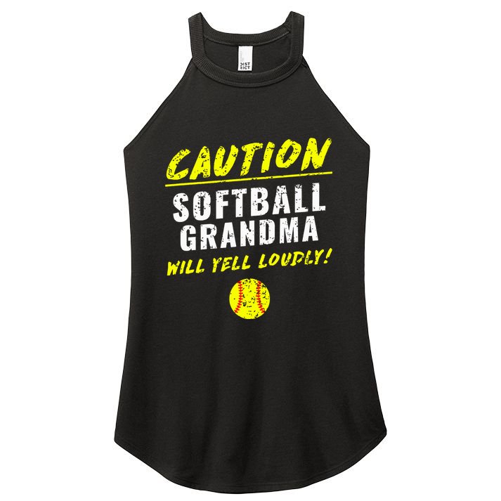 Fastpitch Softball Grandma Funny Women's Perfect Tri Rocker Tank