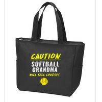 Fastpitch Softball Grandma Funny Zip Tote Bag