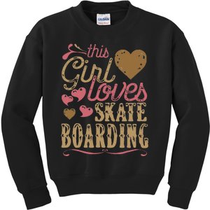 Funny Skateboarding gift Tee Skateboarder  Kids Sweatshirt