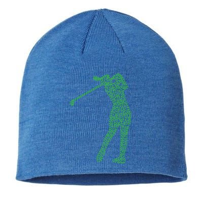 Funny Shamrock Golf St Patricks Day Golfer Gift Sustainable Beanie