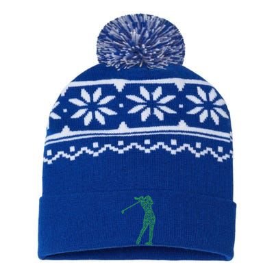 Funny Shamrock Golf St Patricks Day Golfer Gift USA-Made Snowflake Beanie