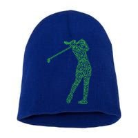 Funny Shamrock Golf St Patricks Day Golfer Gift Short Acrylic Beanie