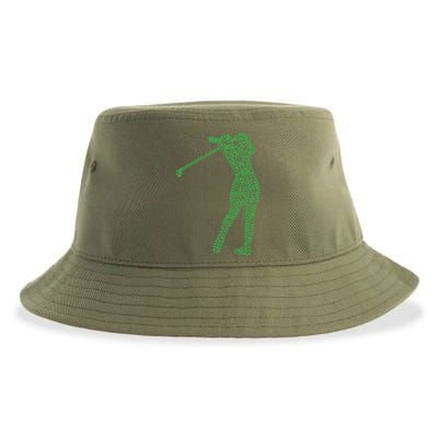 Funny Shamrock Golf St Patricks Day Golfer Gift Sustainable Bucket Hat