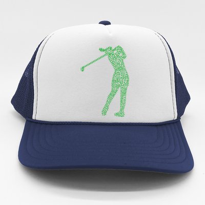 Funny Shamrock Golf St Patricks Day Golfer Gift Trucker Hat