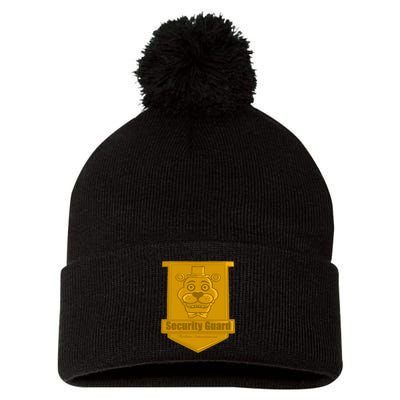 Fnaf Security Guard Badge Pom Pom 12in Knit Beanie