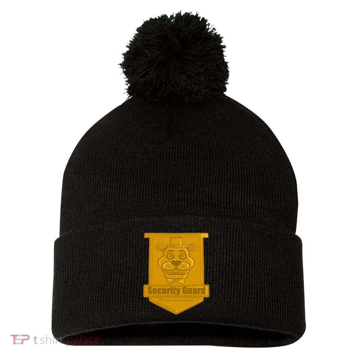 Fnaf Security Guard Badge Pom Pom 12in Knit Beanie