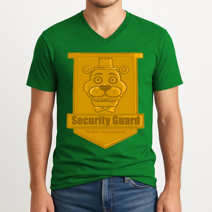 Fnaf Security Guard Badge V-Neck T-Shirt