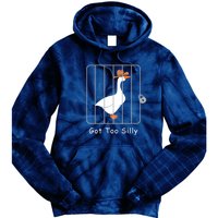 Funny Silly Goose Lover Mugshot Meme Got Too Silly Tie Dye Hoodie