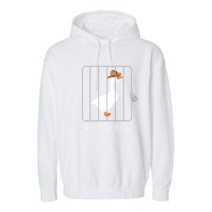 Funny Silly Goose Lover Mugshot Meme Got Too Silly Garment-Dyed Fleece Hoodie