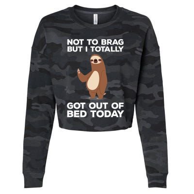 Funny Sloth - Got Out Of Bed Today Cropped Pullover Crew