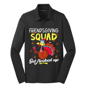 Friendsgiving Squad Get Flocked up Matching Thanksgiving Silk Touch Performance Long Sleeve Polo