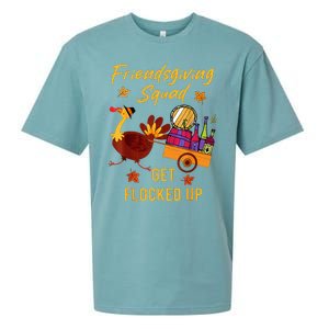 Friendsgiving Squad Get Flocked Up Thanksgiving Sueded Cloud Jersey T-Shirt