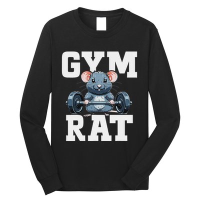 Funny Sport Gym Rat Fitness Bodybuilding Long Sleeve Shirt