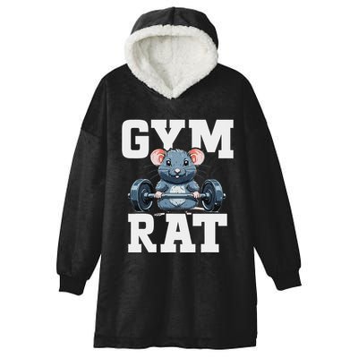 Funny Sport Gym Rat Fitness Bodybuilding Hooded Wearable Blanket