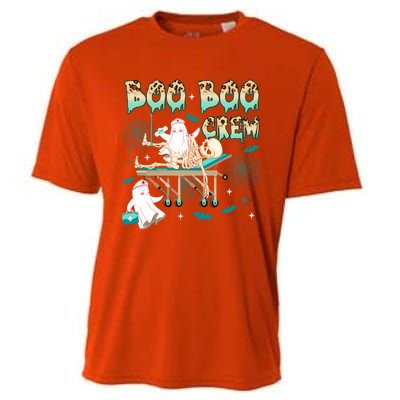 Funny Spooky Ghost Nurse Squad Skeleton Halloween Scrub Tops Gift Cooling Performance Crew T-Shirt