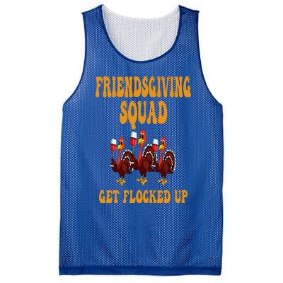 Friendsgiving Squad Get Flocked Up Thanksgiving Mesh Reversible Basketball Jersey Tank