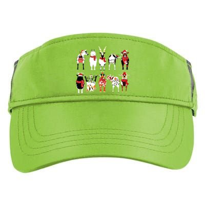 Funny Santa Goats Christmas Farmer Goat Lover Farming Adult Drive Performance Visor