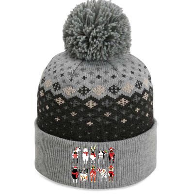 Funny Santa Goats Christmas Farmer Goat Lover Farming The Baniff Cuffed Pom Beanie