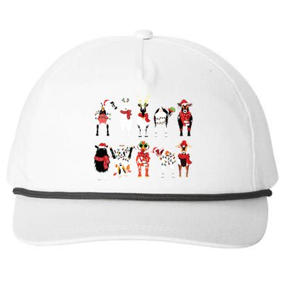 Funny Santa Goats Christmas Farmer Goat Lover Farming Snapback Five-Panel Rope Hat