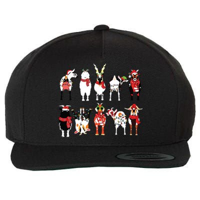 Funny Santa Goats Christmas Farmer Goat Lover Farming Wool Snapback Cap