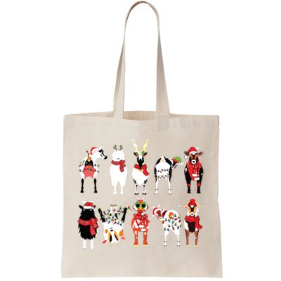 Funny Santa Goats Christmas Farmer Goat Lover Farming Tote Bag