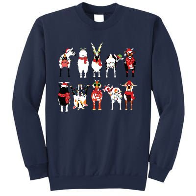 Funny Santa Goats Christmas Farmer Goat Lover Farming Sweatshirt