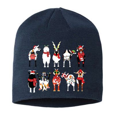 Funny Santa Goats Christmas Farmer Goat Lover Farming Sustainable Beanie