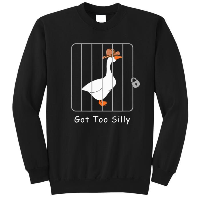 Funny Silly Goose Lover Mugshot Meme Got Too Silly Sweatshirt