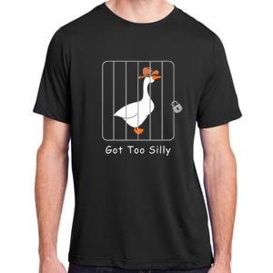 Funny Silly Goose Lover Mugshot Meme Got Too Silly Adult ChromaSoft Performance T-Shirt