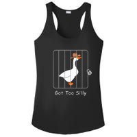 Funny Silly Goose Lover Mugshot Meme Got Too Silly Ladies PosiCharge Competitor Racerback Tank