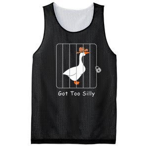 Funny Silly Goose Lover Mugshot Meme Got Too Silly Mesh Reversible Basketball Jersey Tank