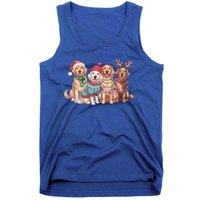 Funny Santa Golden Retriever Christmas Light Golden Mom Meaningful Gift Tank Top