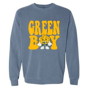 Football Sport Green Bay Wisconsin Cheese Head Gift Garment-Dyed Sweatshirt