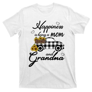 Funny Sunflower Grandma Happiness Is Being A Mom And Grandma T-Shirt