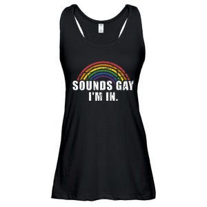 Funny Sounds Gay IM In With Rainbow Flag Ladies Essential Flowy Tank