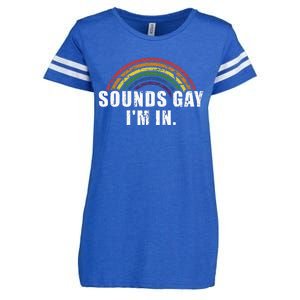 Funny Sounds Gay IM In With Rainbow Flag Enza Ladies Jersey Football T-Shirt