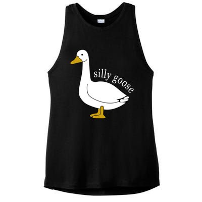 Funny Silly Goose Cute Goose Xmas Family Matching Clothing Ladies PosiCharge Tri-Blend Wicking Tank