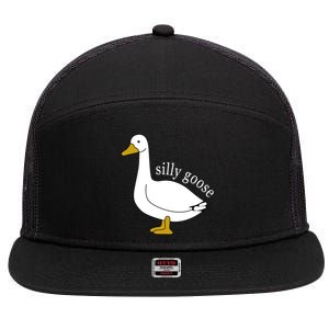 Funny Silly Goose Cute Goose Xmas Family Matching Clothing 7 Panel Mesh Trucker Snapback Hat