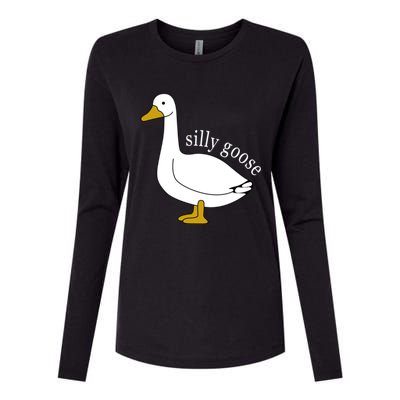 Funny Silly Goose Cute Goose Xmas Family Matching Clothing Womens Cotton Relaxed Long Sleeve T-Shirt