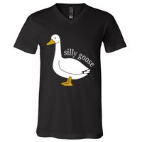 Funny Silly Goose Cute Goose Xmas Family Matching Clothing V-Neck T-Shirt