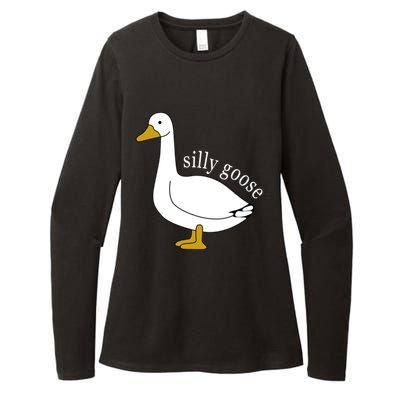 Funny Silly Goose Cute Goose Xmas Family Matching Clothing Womens CVC Long Sleeve Shirt