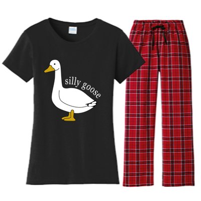 Funny Silly Goose Cute Goose Xmas Family Matching Clothing Women's Flannel Pajama Set