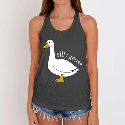 Funny Silly Goose Cute Goose Xmas Family Matching Clothing Women's Knotted Racerback Tank