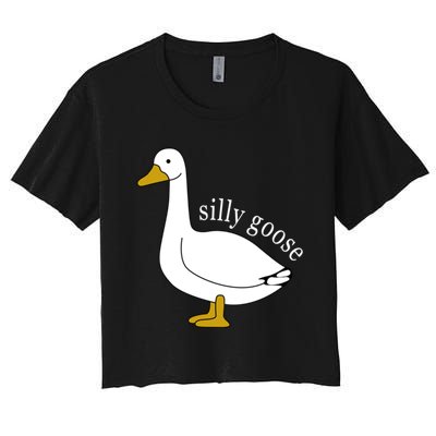 Funny Silly Goose Cute Goose Xmas Family Matching Clothing Women's Crop Top Tee