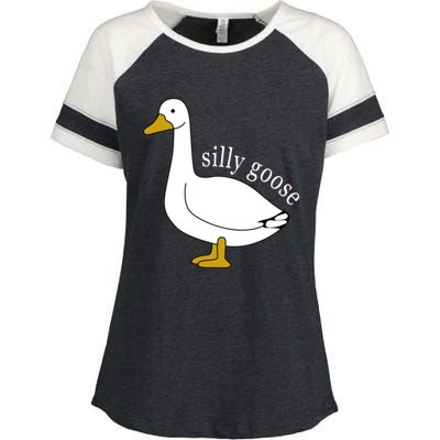 Funny Silly Goose Cute Goose Xmas Family Matching Clothing Enza Ladies Jersey Colorblock Tee