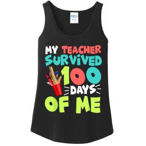 Funny School Gift 100 Days Of School Ladies Essential Tank