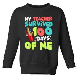 Funny School Gift 100 Days Of School Toddler Sweatshirt